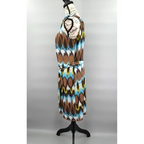 Banana Republic Silk Dress Womens Small Grace Ikat Print Brown Sleeveless Tunic - Picture 11 of 16